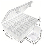 31PCS Plastic Home Storage Box Transparent Desktop Organizer Jewelry Beads Box