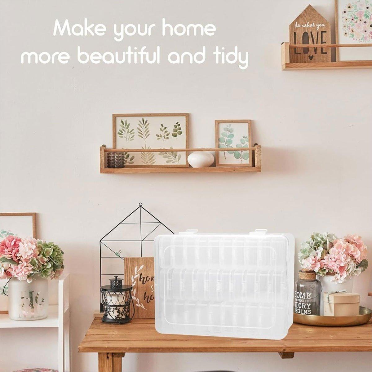 Utility Trolleys: 31PCS Plastic Home Storage Box Transparent Desktop Organizer Jewelry Beads Box