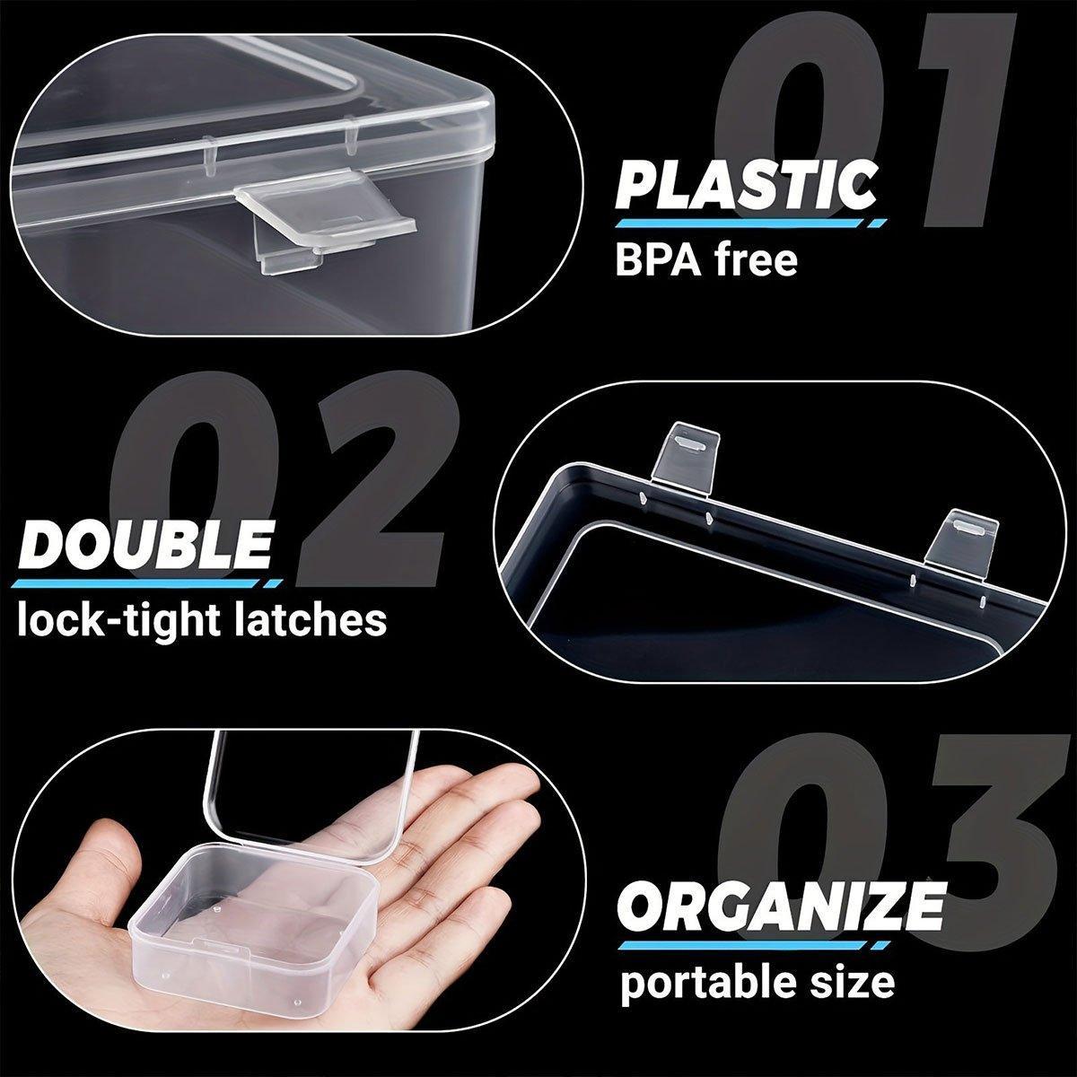 Utility Trolleys: 31PCS Plastic Home Storage Box Transparent Desktop Organizer Jewelry Beads Box