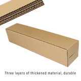 Postage Satchels & Boxes: 50pcs Long Strip Carton Flat Square Durable Shipping Boxes for Packaging Storage - 10cm x 10cm x 42cm