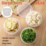 Food Storage: 5pcs Plastic Storage Containers with Lids Refrigerator Organizer Box for Kitchen