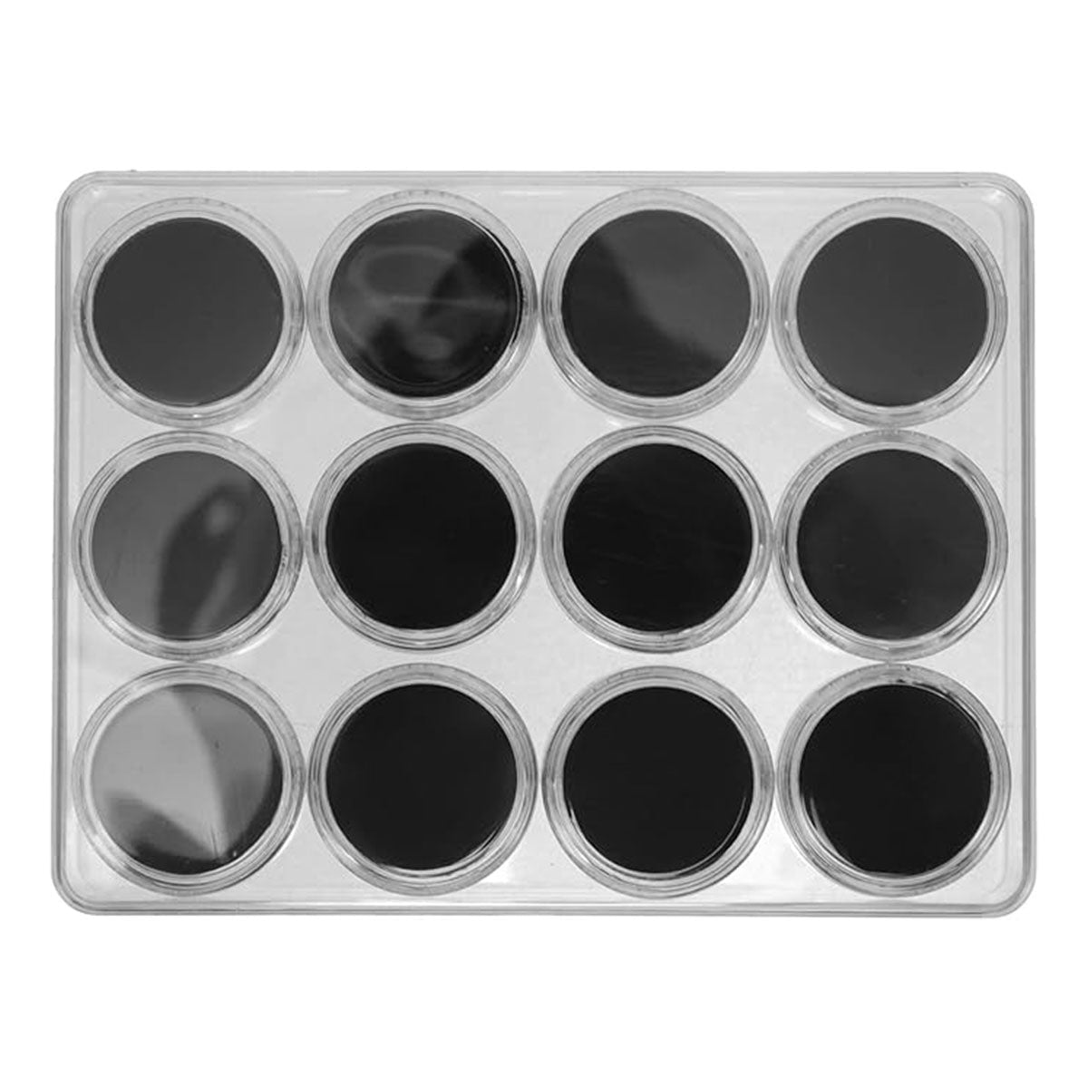 Storage Boxes: Transparent Round Gemstone Display Box Organizer Case with Lid Storage Packaging - Black
