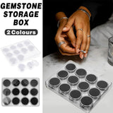 Storage Boxes: Transparent Round Gemstone Display Box Organizer Case with Lid Storage Packaging - White