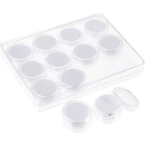 Storage Boxes: Transparent Round Gemstone Display Box Organizer Case with Lid Storage Packaging - White