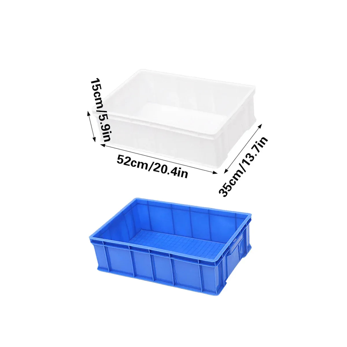 2PCS Rectangular Thickened Plastic Storage Box - White