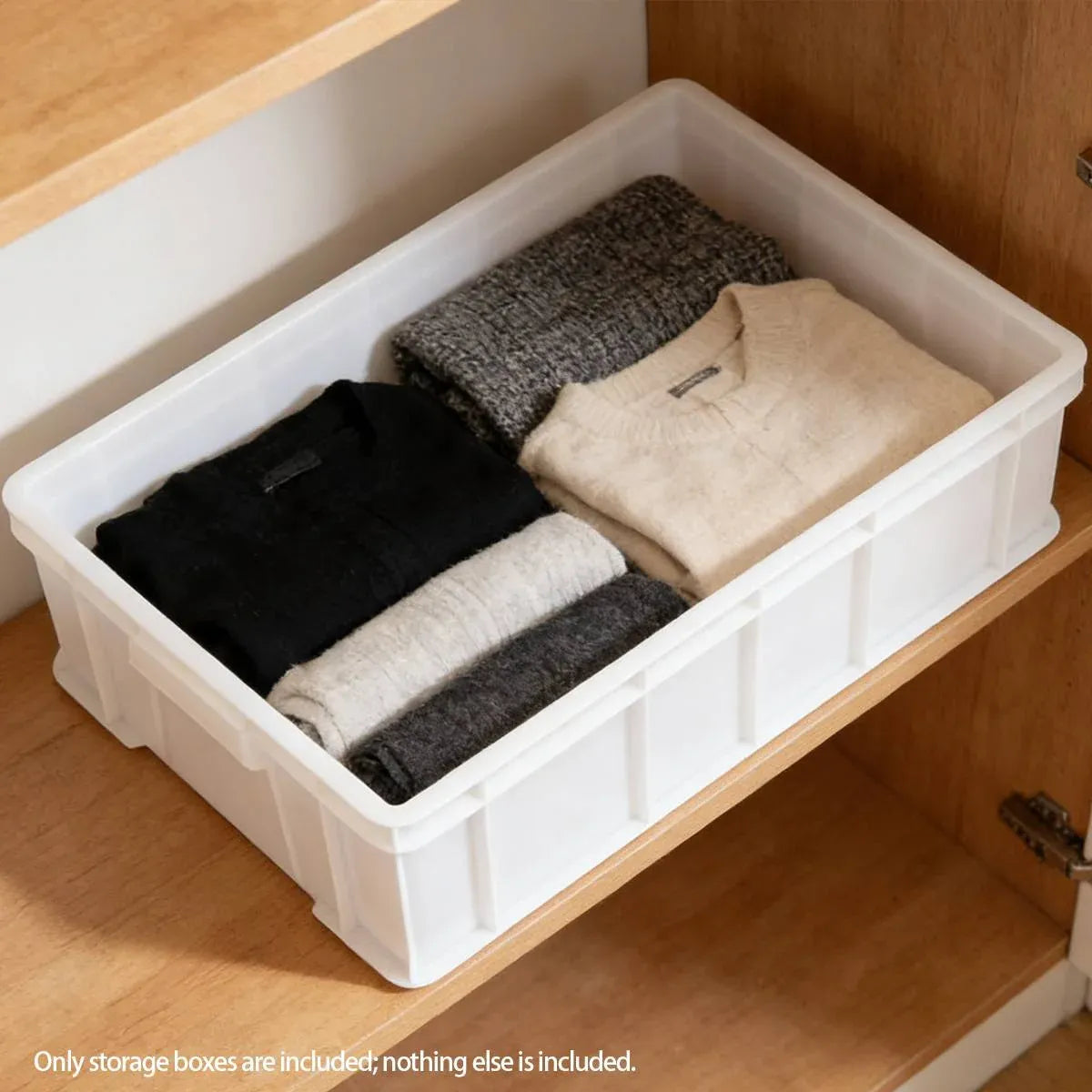 2PCS Rectangular Thickened Plastic Storage Box - White