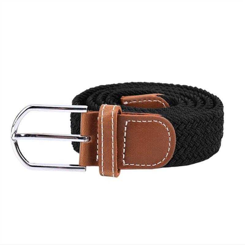 Men's Accessories: Belt For Men Elastic Waistband Canvas Buckle Braided Mens Woven Stretch Strar
