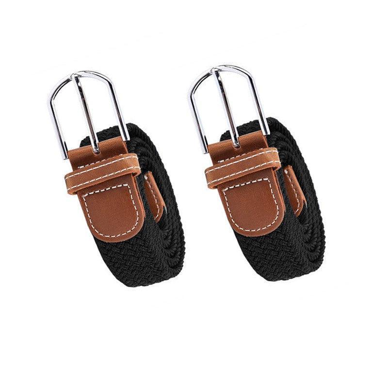 Men's Accessories: Belt For Men Elastic Waistband Canvas Buckle Braided Mens Woven Stretch Strar