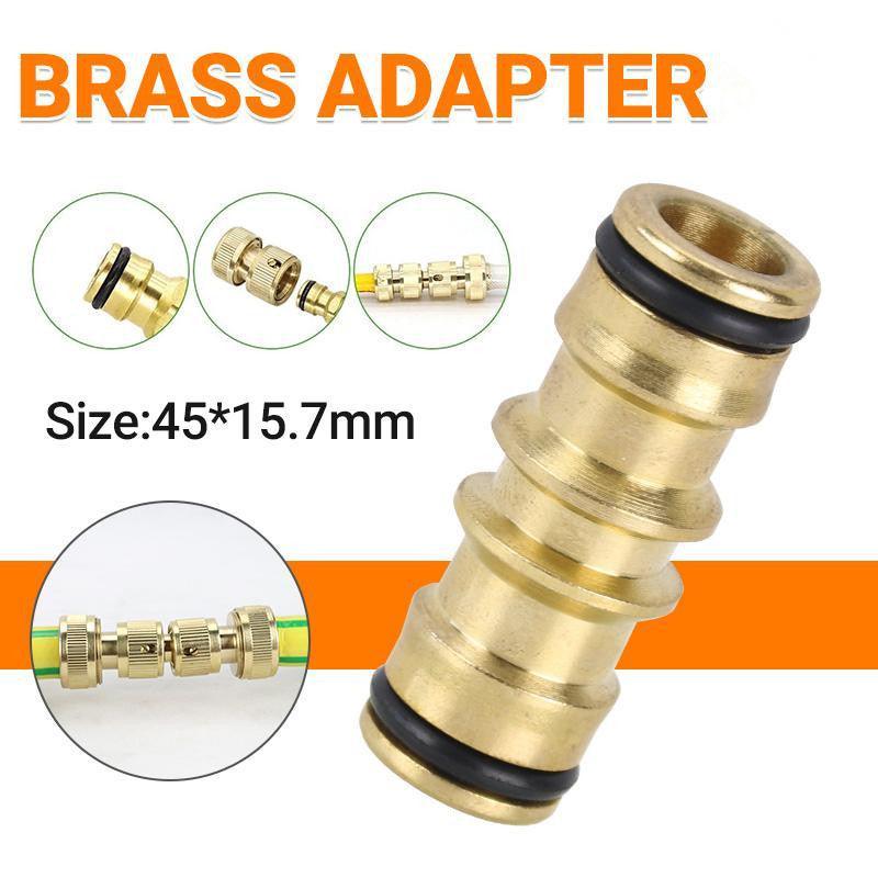 Garden Hoses: Brass Garden Hose Connector Fitting Double End Quick Joiner for 12mm Pipe Repair