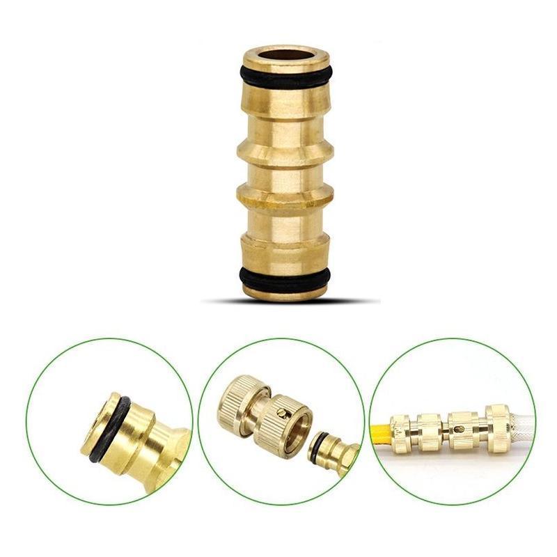 Garden Hoses: Brass Garden Hose Connector Fitting Double End Quick Joiner for 12mm Pipe Repair