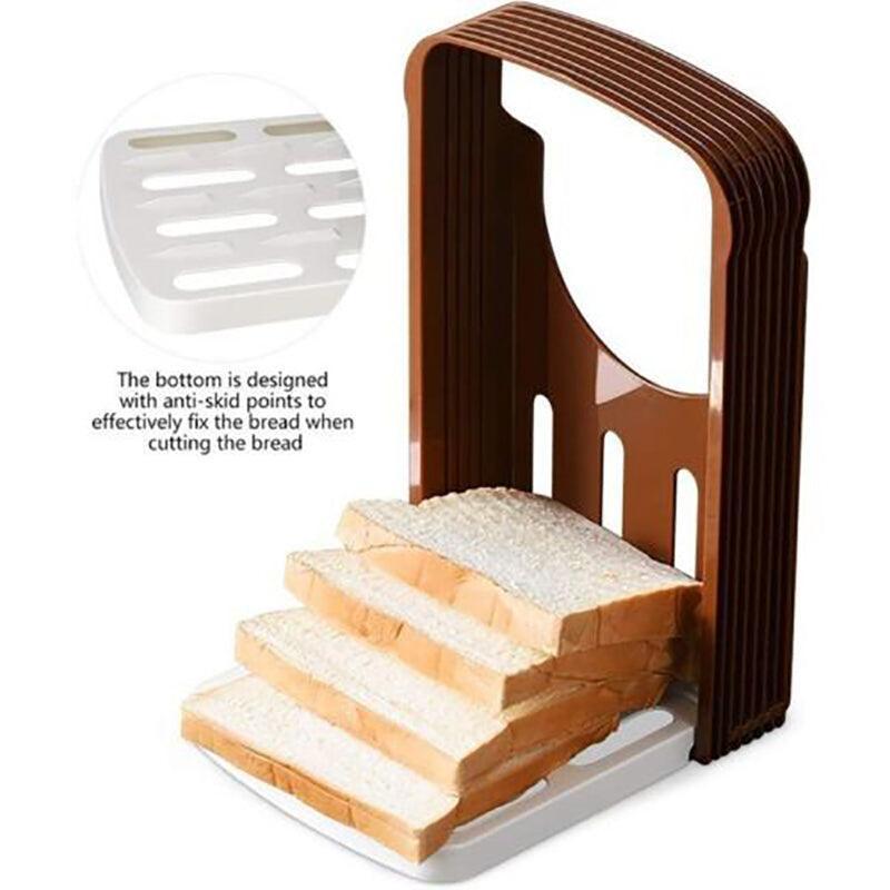 Kitchen Utensils: Foldable Bread Slicer Cutting Guide for Loaf Toast Adjustable Thickness