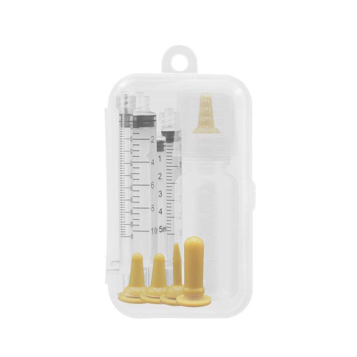 Cat Bowls, Feeders & Waterers: Kitten Feeding Bottle with Syringe Dispenser for Young Pets and Small Animals