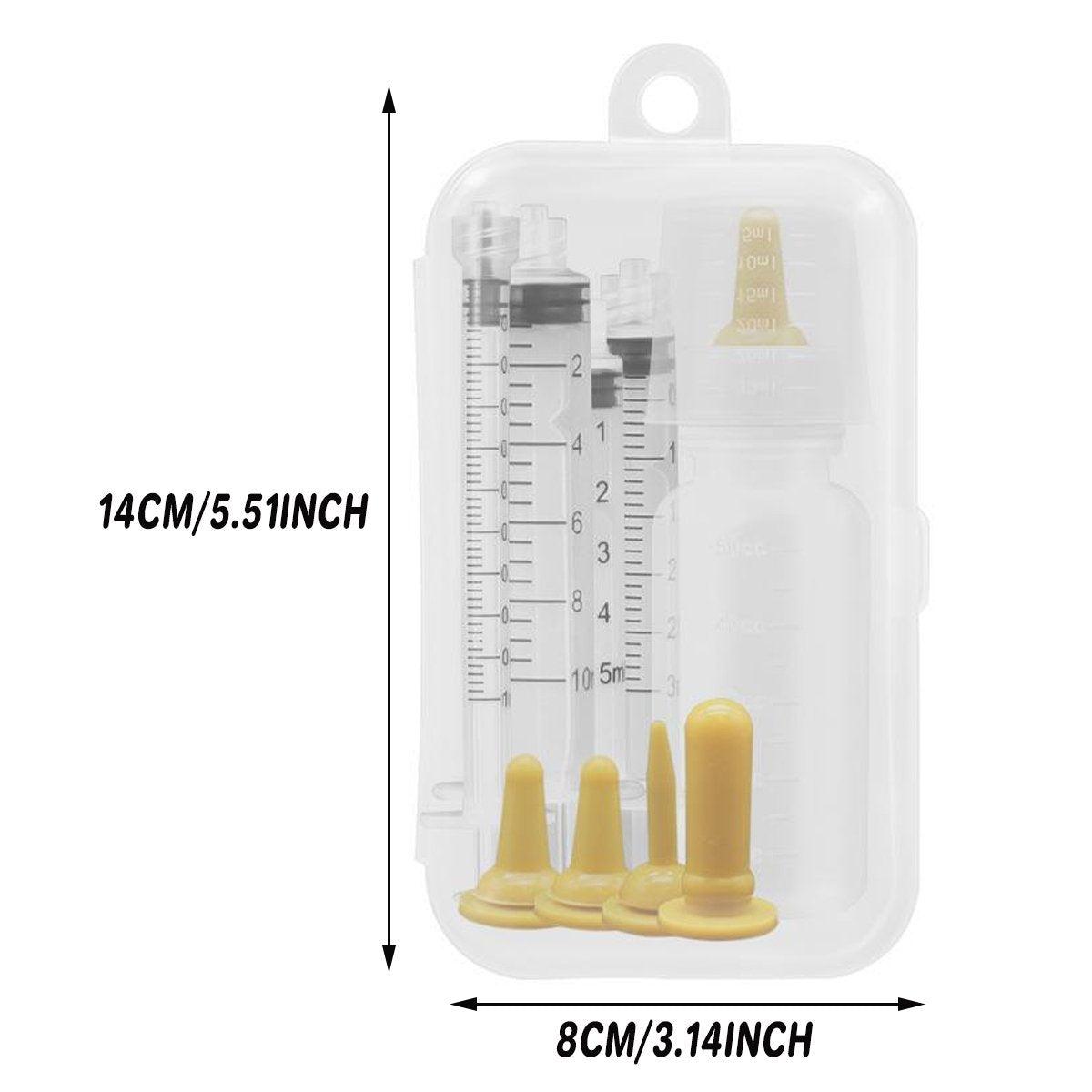 Cat Bowls, Feeders & Waterers: Kitten Feeding Bottle with Syringe Dispenser for Young Pets and Small Animals