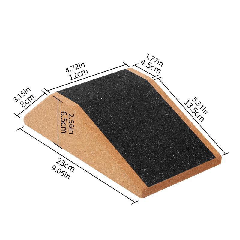 Gym Equipment & Accessories: 2pcs Cork Wedge Shaped Fitness Bricks Deep Squat Special Exercise Blocks Yoga