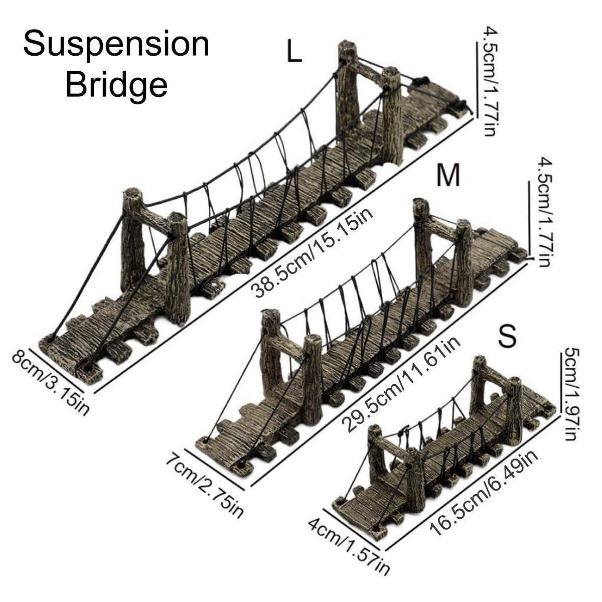 Aquarium Decor: Resin Bridge Aquarium Decoration Fish Tank Accessories Shrimp Tortoise Climbing - Bent Rope Bridge-S