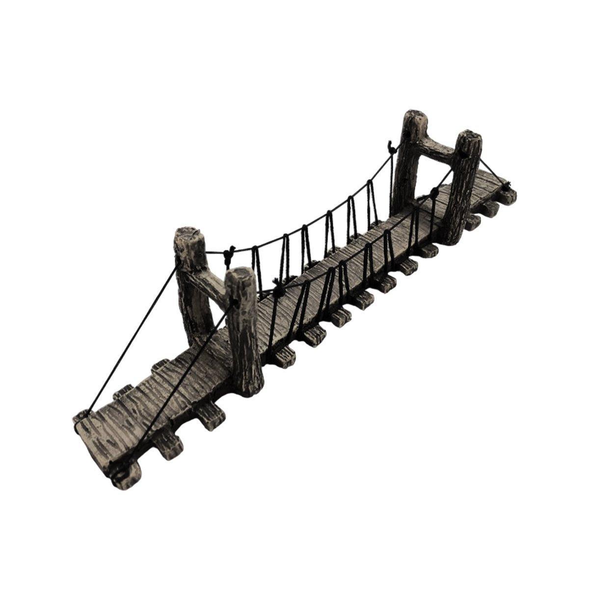 Aquarium Decor: Resin Bridge Aquarium Decoration Fish Tank Accessories Shrimp Tortoise Climbing - Bent Rope Bridge-S