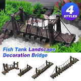 Aquarium Decor: Resin Bridge Aquarium Decoration Fish Tank Accessories Shrimp Tortoise Climbing - Suspension Bridge-L