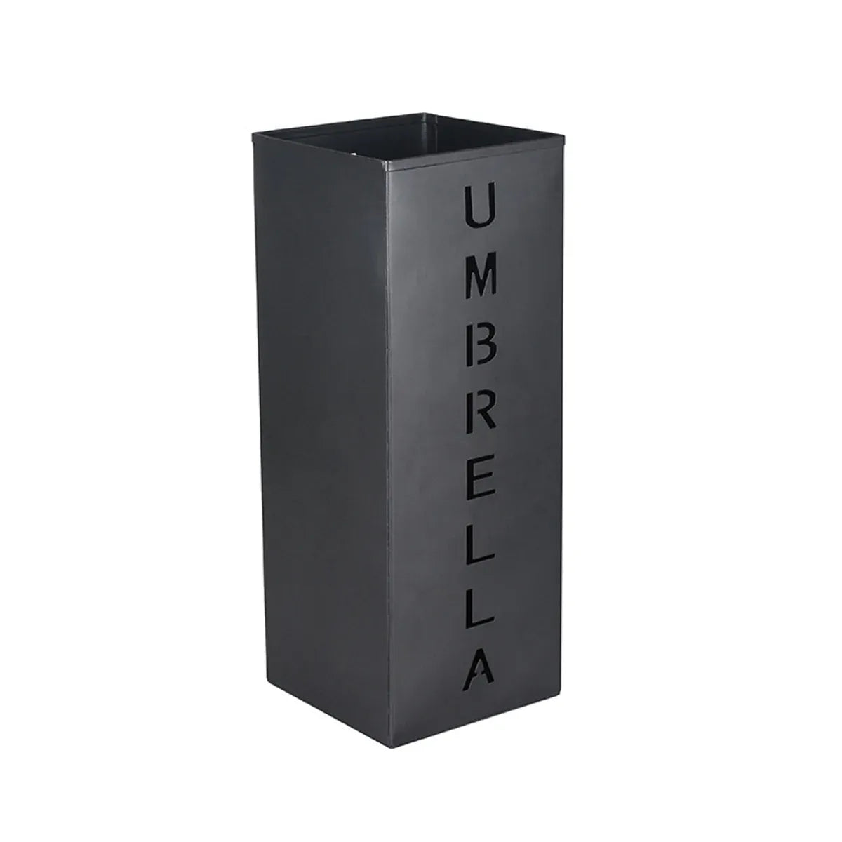 Umbrella Bucket Storage Cylinder Square Storing Umbrellas Home Office Organizer - Black