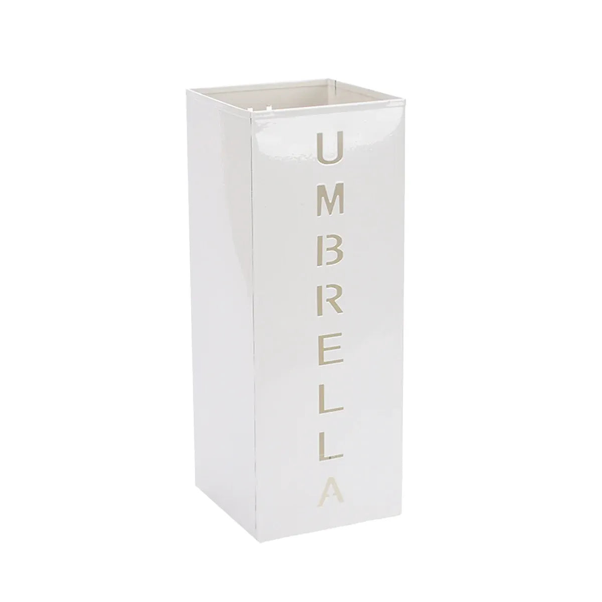 Umbrella Bucket Storage Cylinder Square Storing Umbrellas Home Office Organizer - White