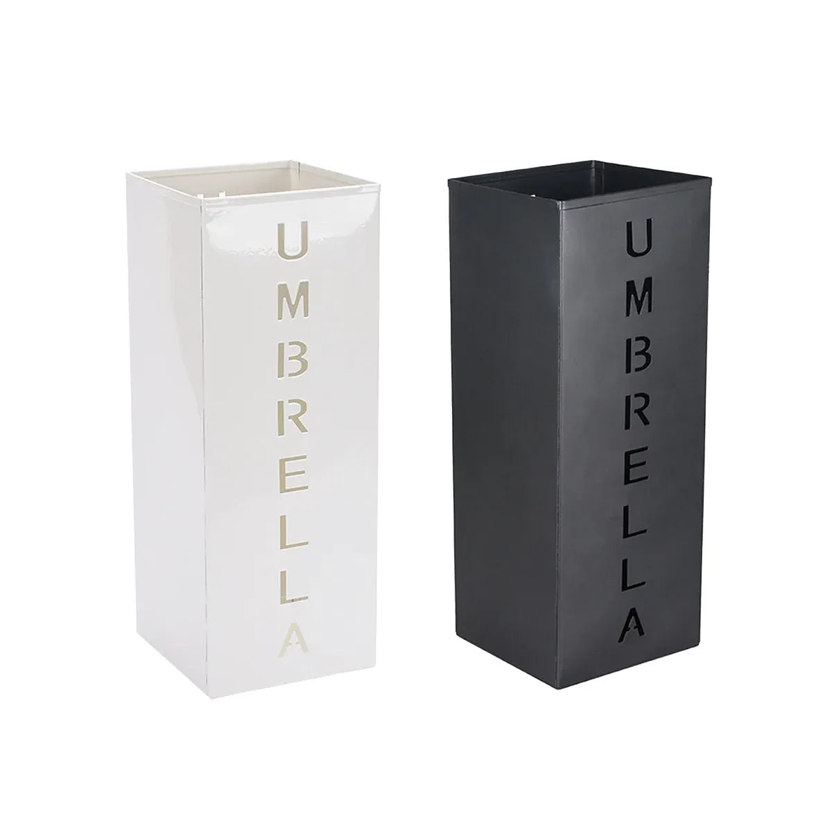 Umbrella Bucket Storage Cylinder Square Storing Umbrellas Home Office Organizer - White