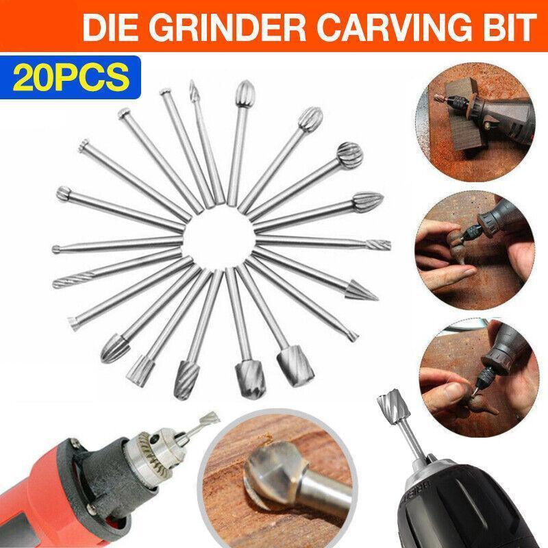 Screwdrivers: 20Pcs Tungsten Steel Solid Carbide Burrs For Dremel Rotary Tool Bit Accessories