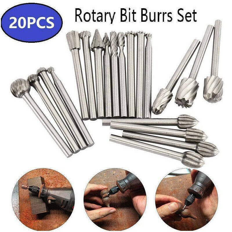 Screwdrivers: 20Pcs Tungsten Steel Solid Carbide Burrs For Dremel Rotary Tool Bit Accessories