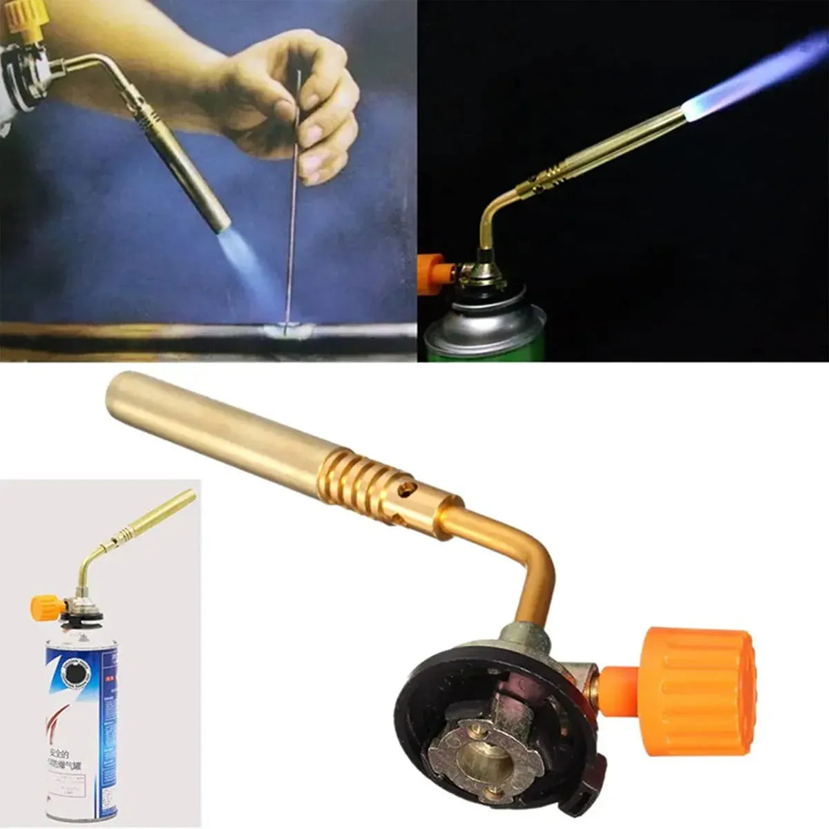 Butane Gas Torch Head with Adjustable Flame for Kitchen, BBQ and Camping - 1 Pc