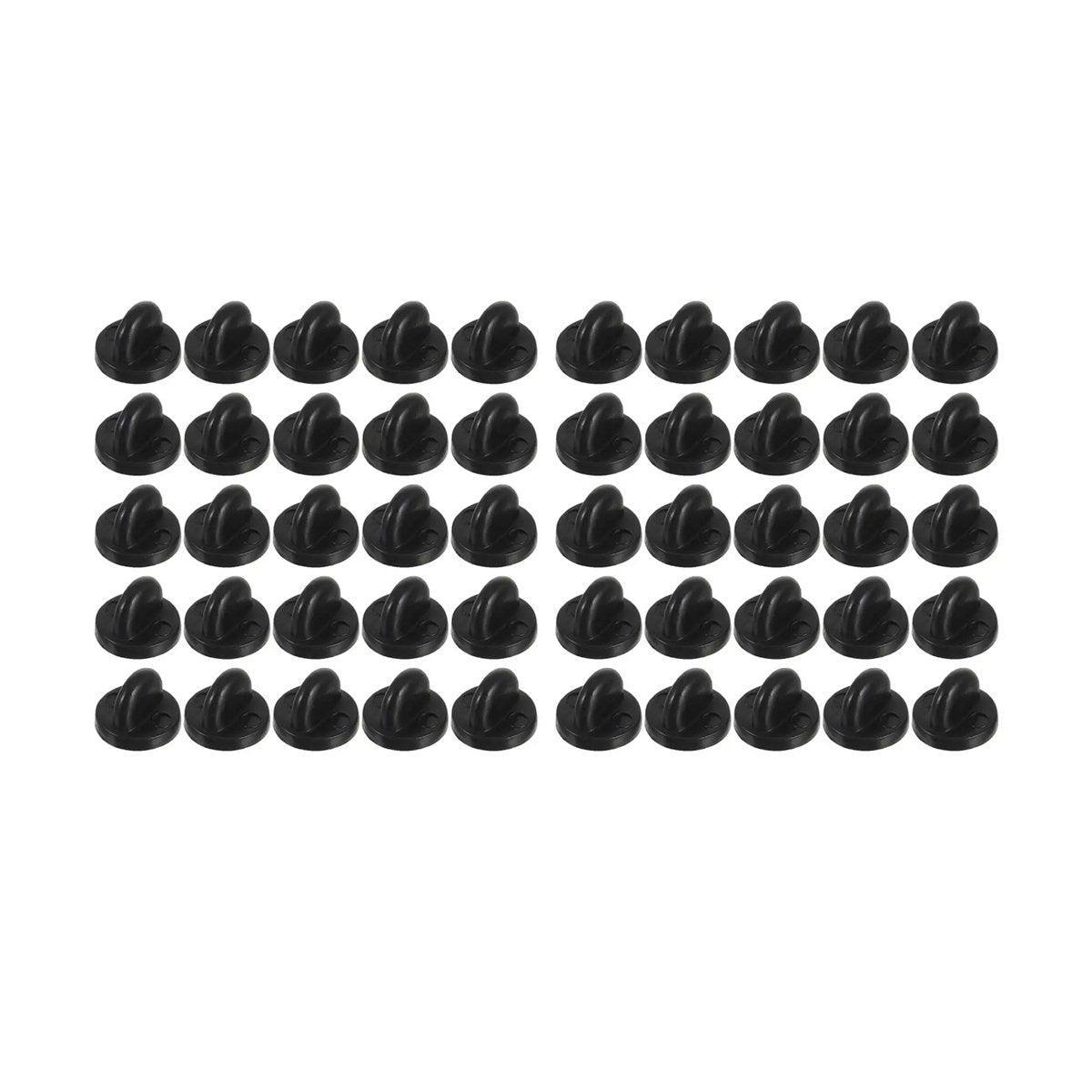 Men's Accessories: 50PCS Black Butterfly Pin Backs Plastic Locking Caps for Badges Lapel Pins Brooches