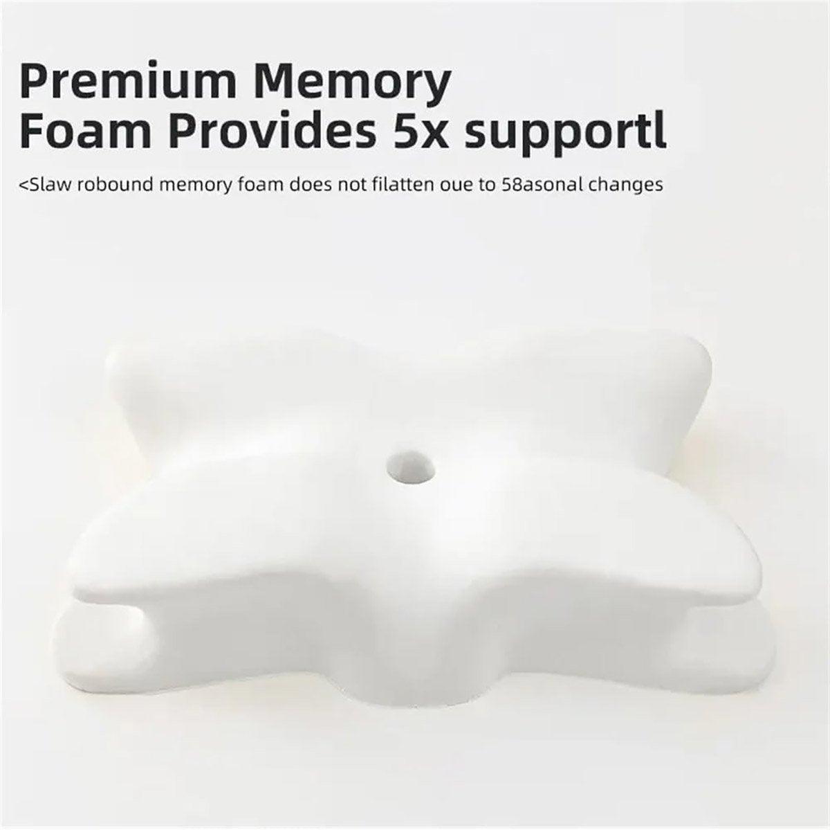 Cushions & Throws: Memory Foam Butterfly Pillow Neck Support Slow Rebound Cervical Pillow - Dark Grey