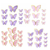 10Pcs Butterfly Paper Toppers Happy Birthday Cake & Festival Theme Decor - Pink Phnom Penh