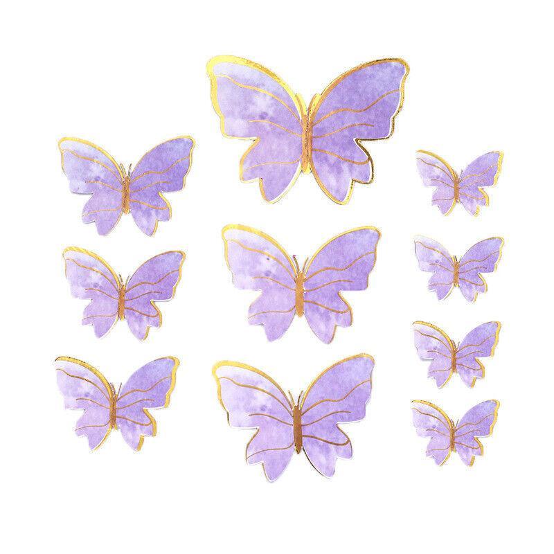 Party Supplies: 10Pcs Butterfly Paper Toppers Happy Birthday Cake & Festival Theme Decor - Pink Phnom Penh
