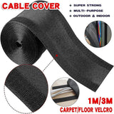 Cable Management: Cable Cover Nylon Sticky Wire Protector Floor Blanket Reusable Cord Tube Cover - Black-3Meter(with adhesive)-Floor