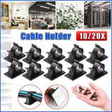 Adhesive Cord Management Cable Clips Black Wire Holder Organizer Clamp Au Stock - 10PCS