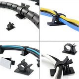 Adhesive Cord Management Cable Clips Black Wire Holder Organizer Clamp Au Stock - 10PCS