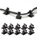 Adhesive Cord Management Cable Clips Black Wire Holder Organizer Clamp Au Stock - 10PCS