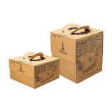 10pcs Elegant European Style Kraft Paper Cake Boxes Dessert Packaging Containers - Double Height - 8inch