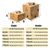 10pcs Elegant European Style Kraft Paper Cake Boxes Dessert Packaging Containers - Double Height - 8inch