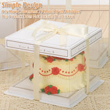 10PCS Clear Cake Box Treat Display Portable Packaging Food Safe PET Birthday - 6inch