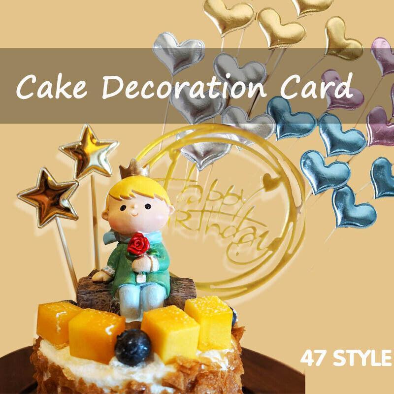 Party Supplies: Happy Birthday Acrylic Cake Topper Cake Decoration Golden Silver Party - Blue-Crown