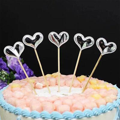 Party Supplies: Happy Birthday Acrylic Cake Topper Cake Decoration Golden Silver Party - Red-Heart