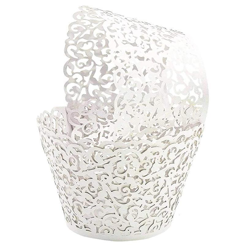 Bakeware & Accessories: 25pcs Laser Cut Cupcake Wrappers Wedding Party Baking Decorations in 8 Colours - Light Purple