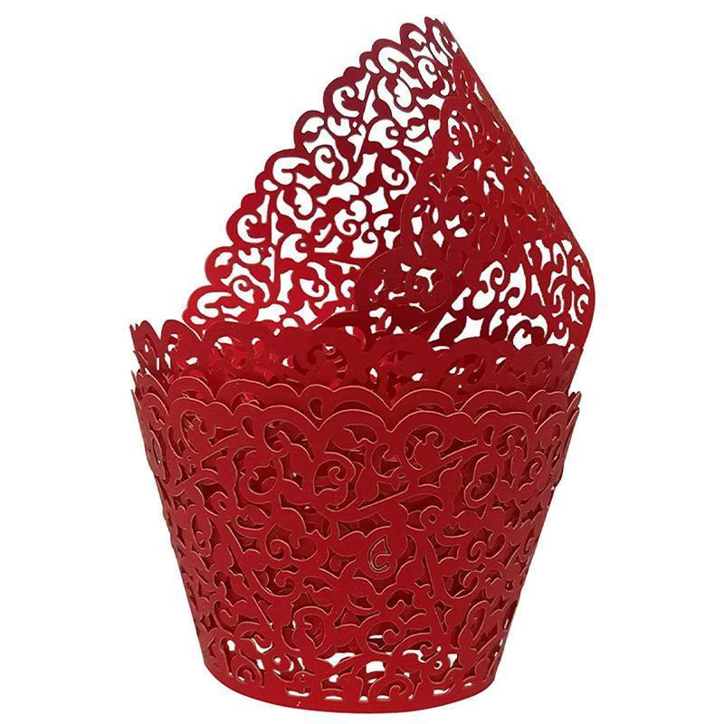 Bakeware & Accessories: 25pcs Laser Cut Cupcake Wrappers Wedding Party Baking Decorations in 8 Colours - Light Purple