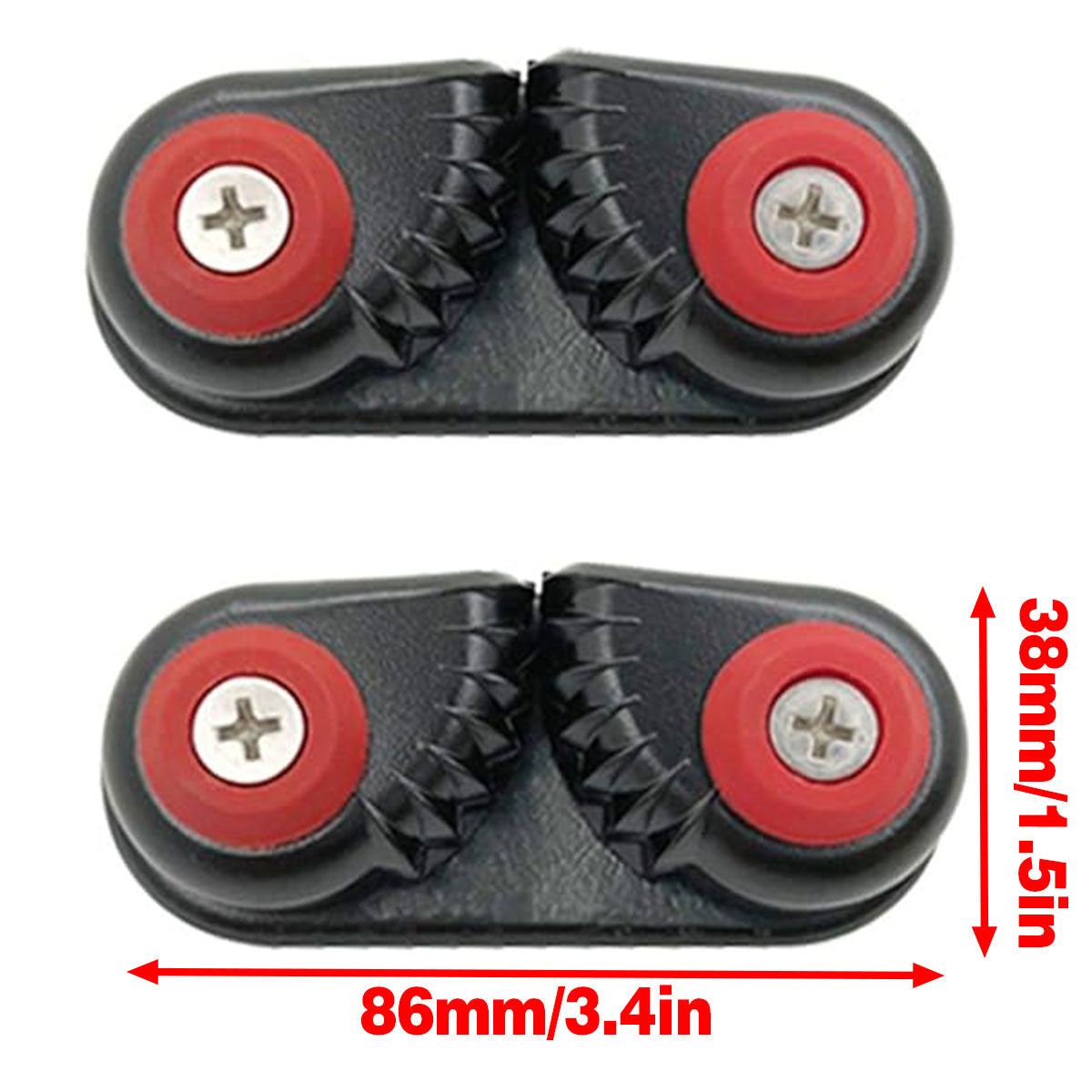 Boating Accessories: Rope Clamp Set 2PCS Aluminum Alloy Black Clip Plate Sailboat Kayak Canoe Outdoor