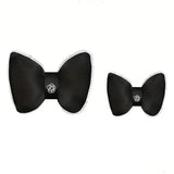 Automotive Parts: Black Bowknot Neck Pillow Plush Bow Tie Soft Plush Car Headrest Waist Support - Waist