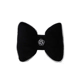 Automotive Parts: Black Bowknot Neck Pillow Plush Bow Tie Soft Plush Car Headrest Waist Support - Waist
