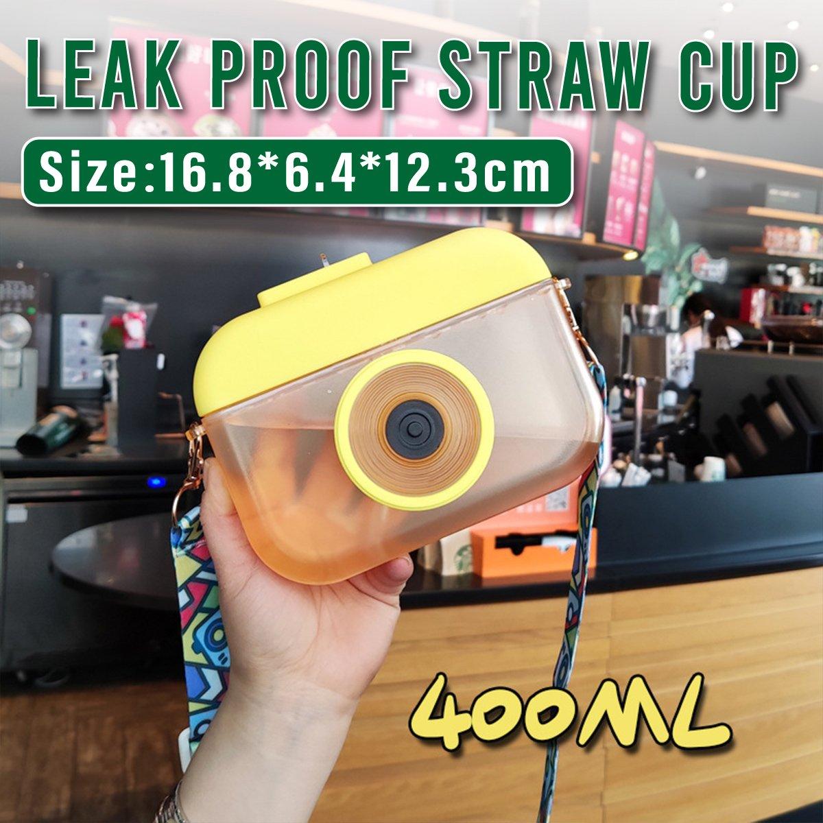 Novelty Gifts: Plastic Camera Straw Mug Backpack Leak Proof Outdoor Travel Mug Hiking Camping