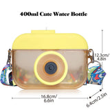 Novelty Gifts: Plastic Camera Straw Mug Backpack Leak Proof Outdoor Travel Mug Hiking Camping