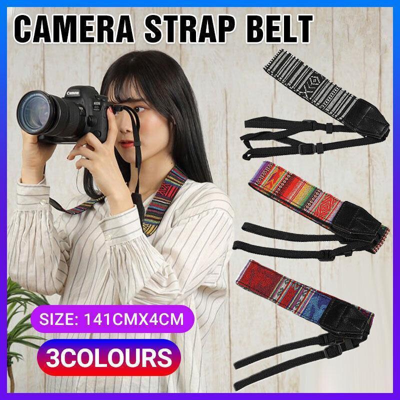 Camera Accessories: Camera Strap Compatible With Sony Nikon Olympus Dslr Canon Vintage Shoulder Neck - Black