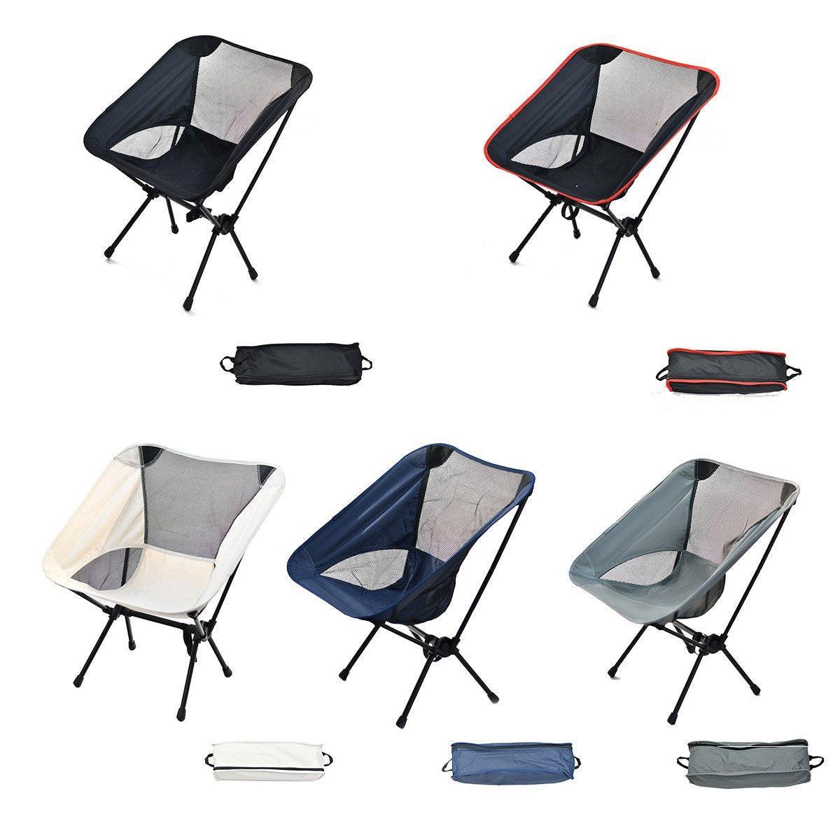 Outdoor Chairs: Outdoor Portable Lightweight Folding Camping Chair High Back Fishing Chair - Dark Blue