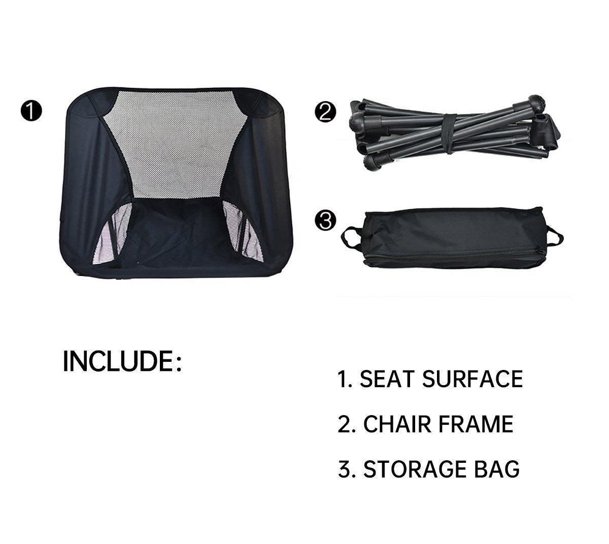 Outdoor Chairs: Outdoor Portable Lightweight Folding Camping Chair High Back Fishing Chair - Dark Blue